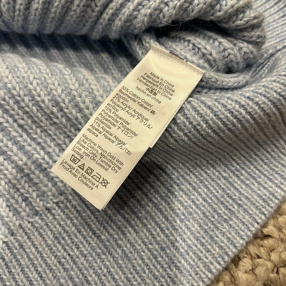 NEW J Crew Ribbed V-Neck Cardigan Sweater XL Light Blue Preppy Classic Casual - Picture 5 of 7